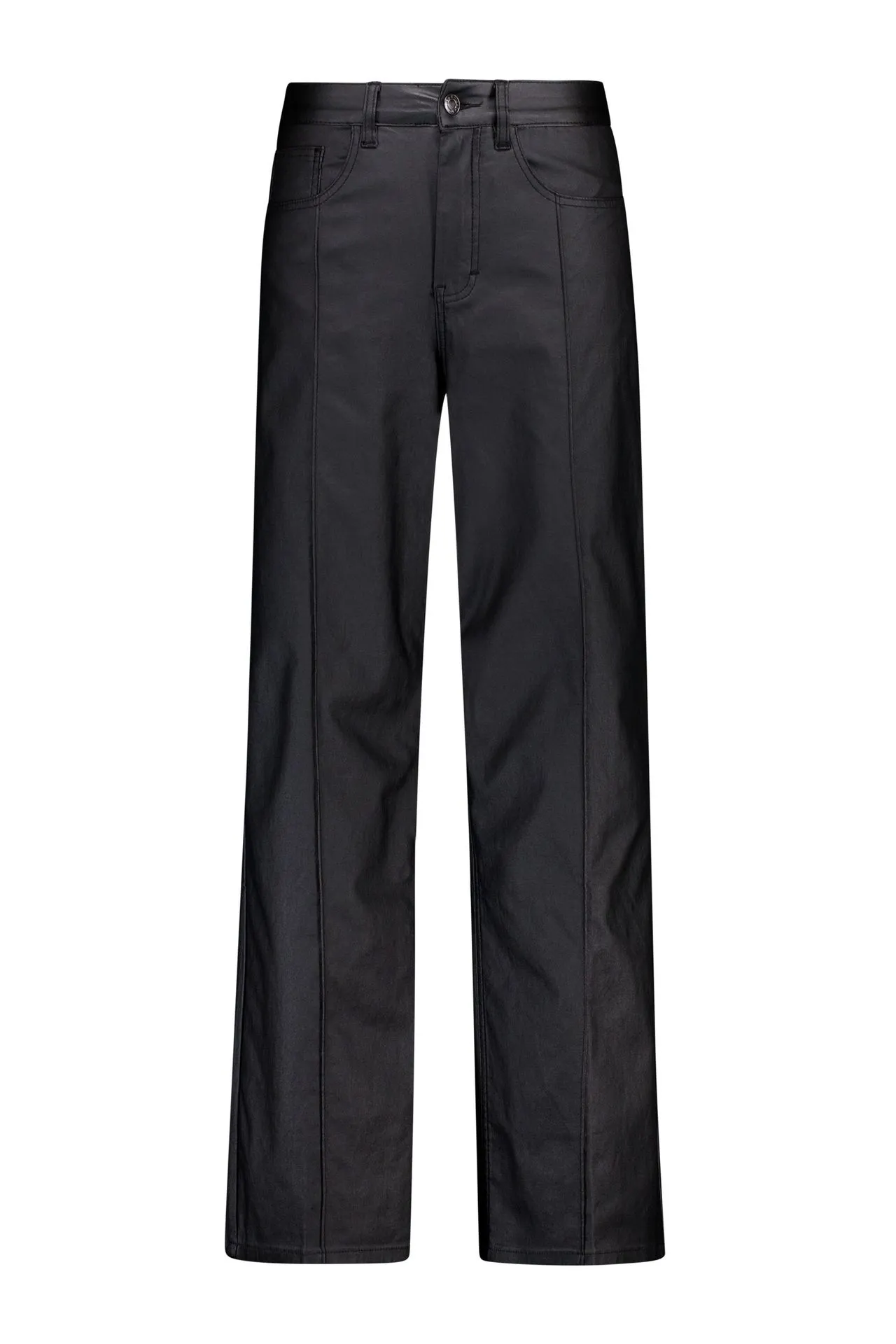 Straight fit jeans | Imitatieleer | Zwart | L30