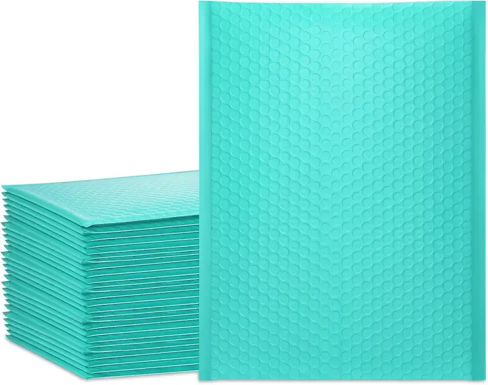 UCGOU Bubble Mailers 10.5x16 Inch Teal 25 Pack Poly Padded Envelopes Large #5 Mailing Packages Opaque Packaging Postal Self Seal Adhesive Waterproof Boutique Shipping Bags for Clothes