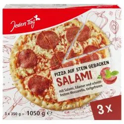 Jeden Tag Pizza auf Stein gebacken Salami