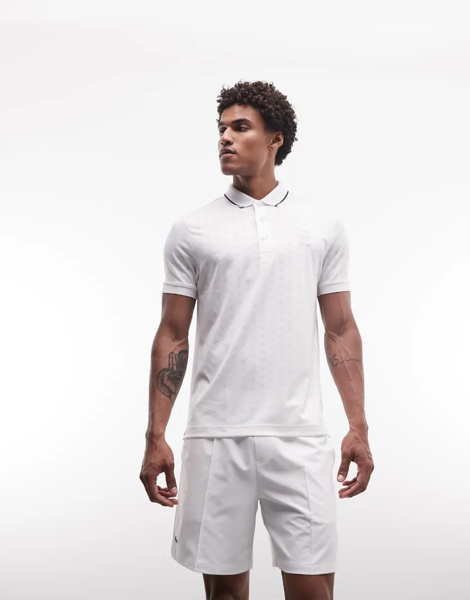 Lacoste Tennis Performance drawstring logo shorts in white