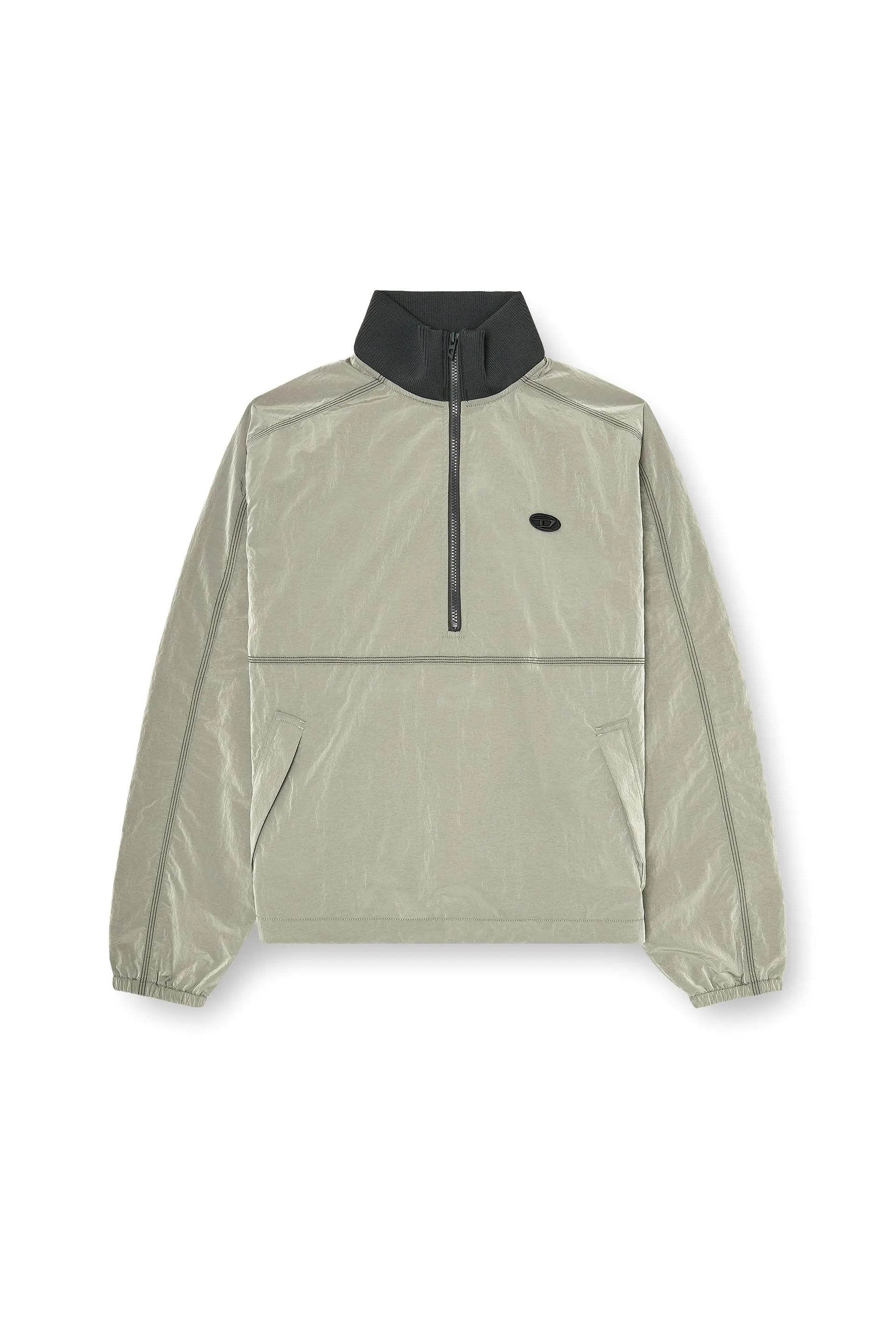 Nylon jacket with crinkle effect