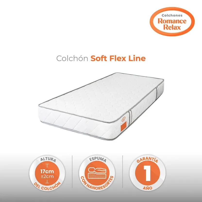 Colchón Soft Flex Line 100x190x17cm