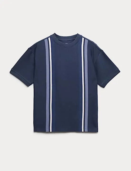 Gestreiftes T-Shirt aus reiner Baumwolle (6-16 Jahre)