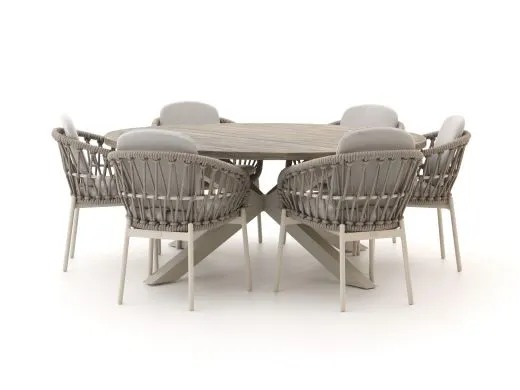 Bellagio Cupello/ROUGH-Y ø 180cm dining tuinset 7-delig