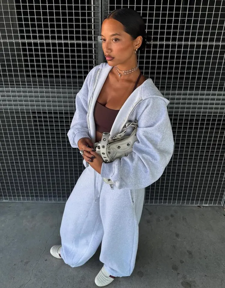 Kalhoty barrel z teplákoviny s brzdičkami