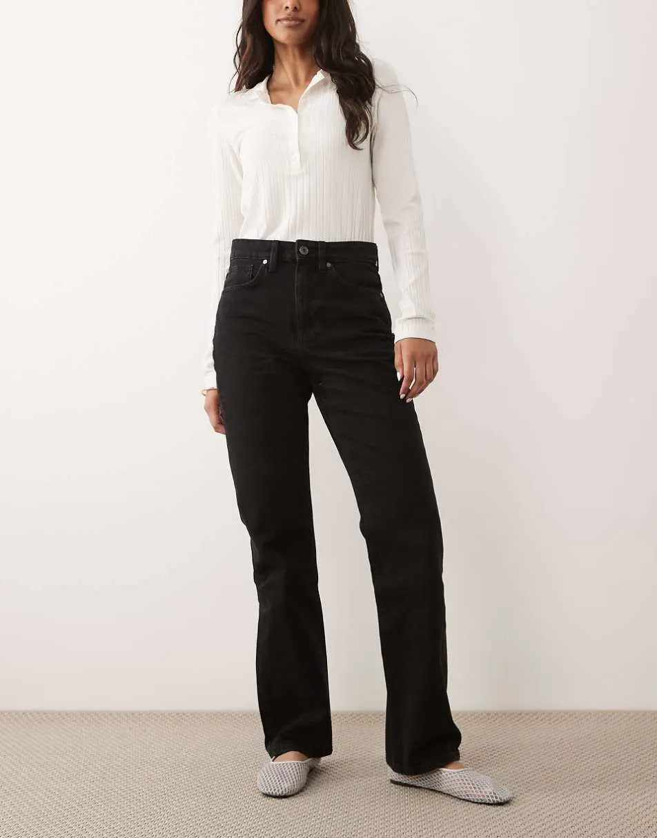 Mango Matilda straight leg jeans in black