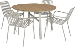 Intratuin 4-zits diningset Flore met Melle taupe