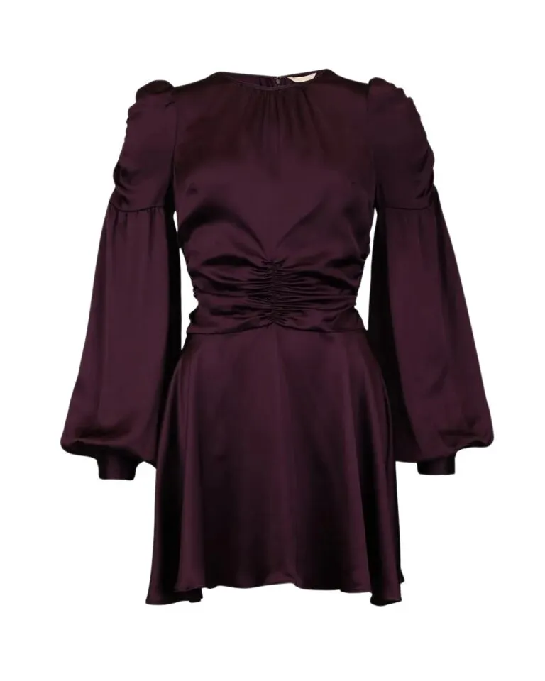 Satin Mini Dress - Burgundy