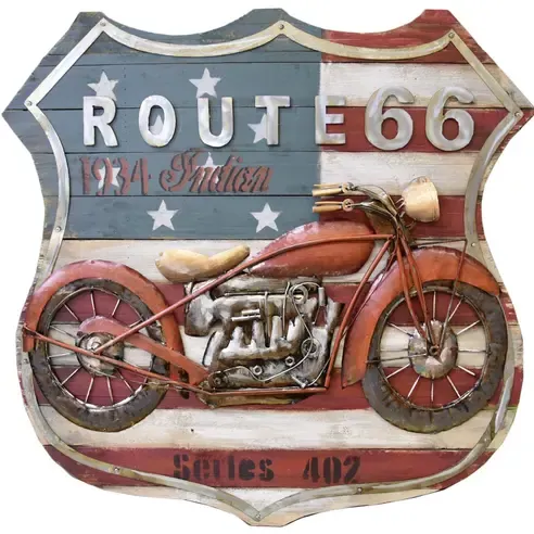 3D-Metallbild Motorrad - bunt - 99x98 cm