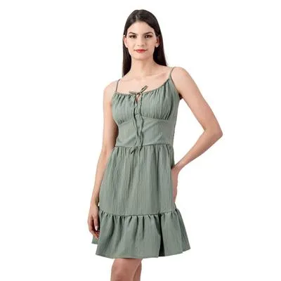 Vestido Mxstaza Mujer Diseño Liso Smock En Espalda