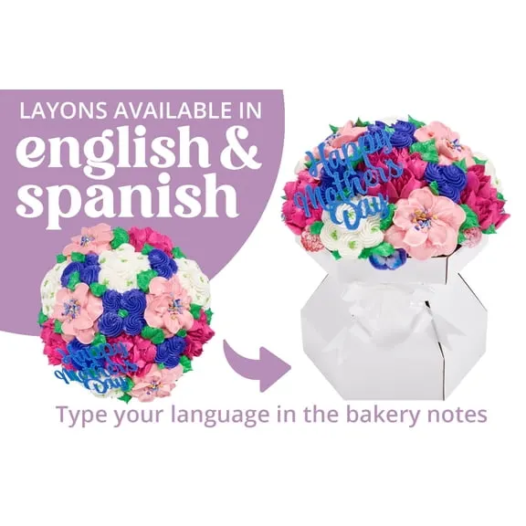 PINK PURPLE MOTHERS DAY CUPCAKE BOUQUET $19.94