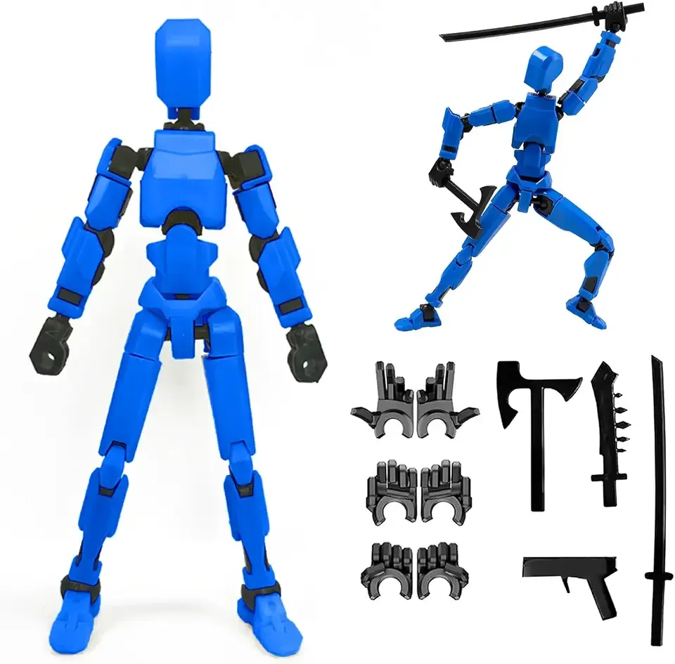2026 New Assembly Completed-Titan 13 Action Figure,Dummy Robot 13 Action Figures Set,3D Printed Multi-Jointed Action Figures,Nova 13 Action Figure for Collectors Desktop Decorations (Blue)