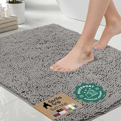 GORILLA GRIP Bath Rug Mat, Thick Soft Absorbent Chenille…