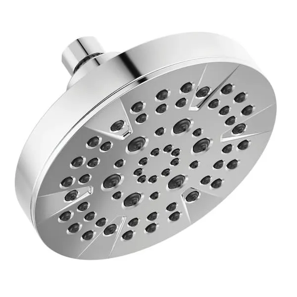 Delta 5-​Spray Patterns 1.​75 GPM 6 in.​ Wall Mount Fixed Shower Head in Chrome