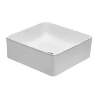 Bacha de apoyo para baño rectangular cuadrada blanca 37 cm