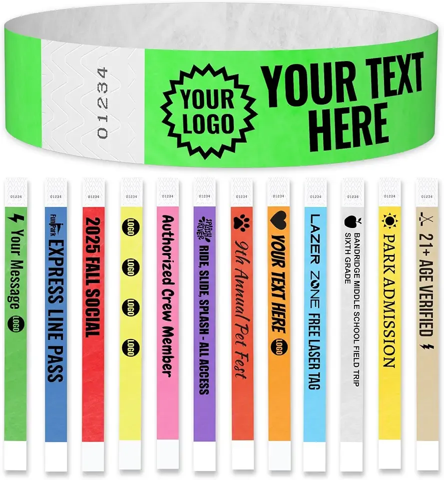 WristCo Custom Tyvek Wristbands for Events | USA Made | Select Quantity