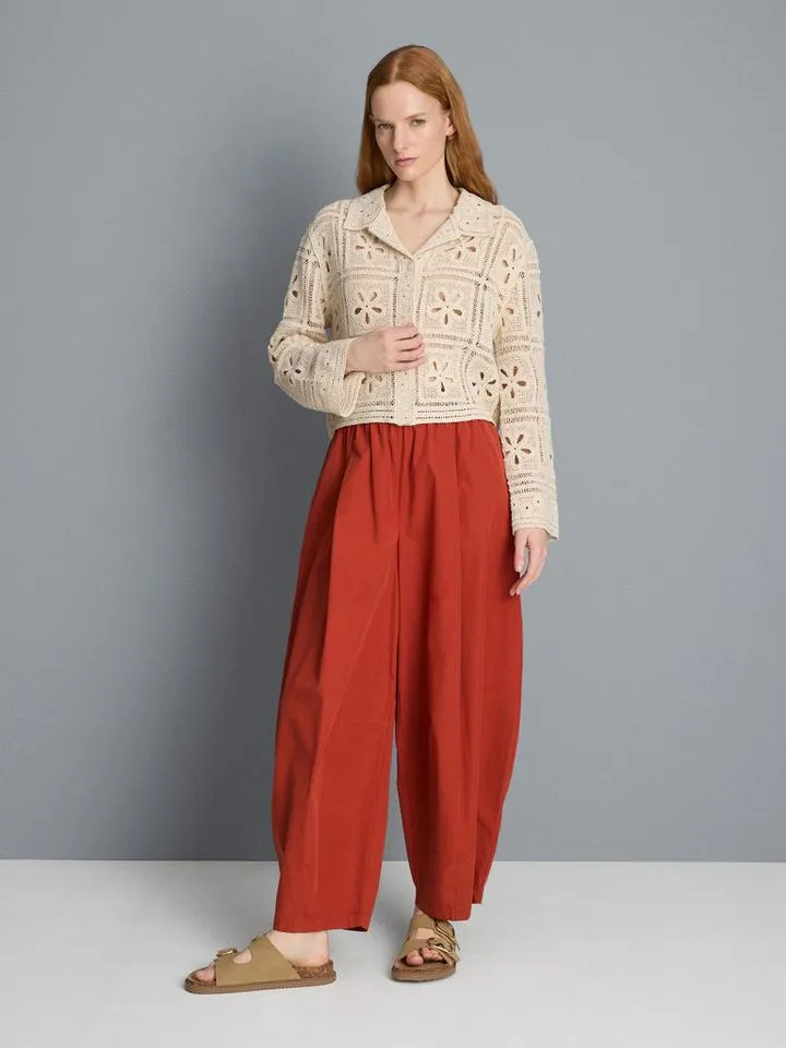 Veste-chemise en maille crochet