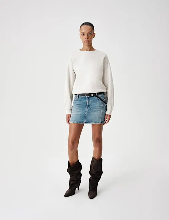 Sweatshirt mit rundem Ausschnitt und hohem Baumwollanteil
