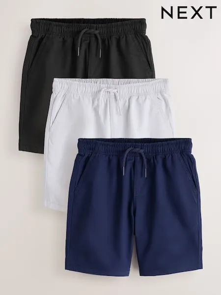 Black/Navy/Grey 3 Pack Shorts (3-16yrs)