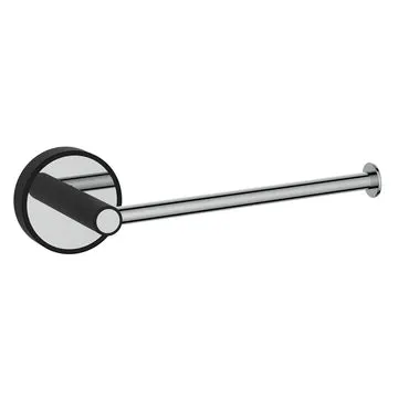 Porta Rotolo in Acciaio e ABS nero Linea Fusion