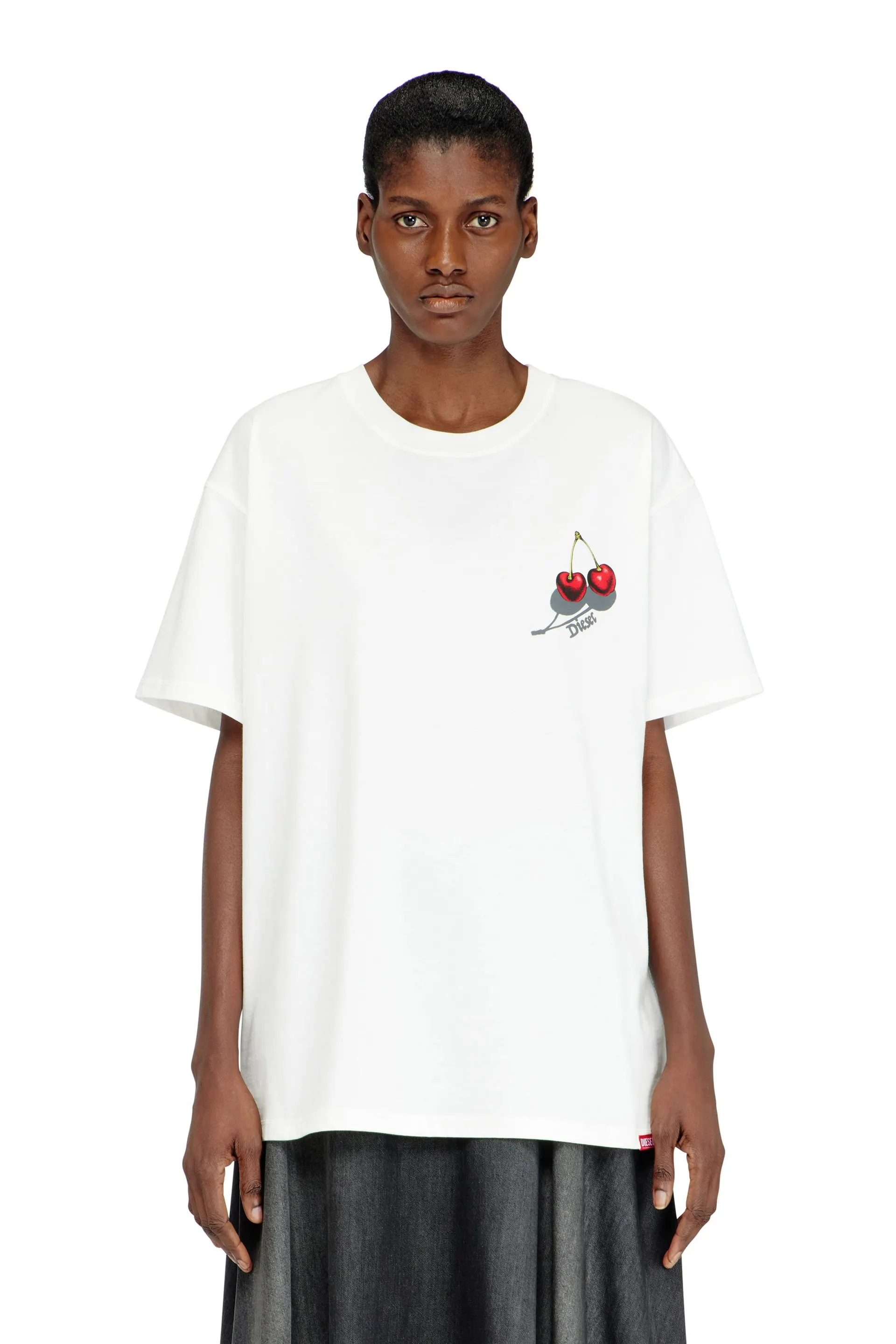 Cotton T-shirt with cherry graphic