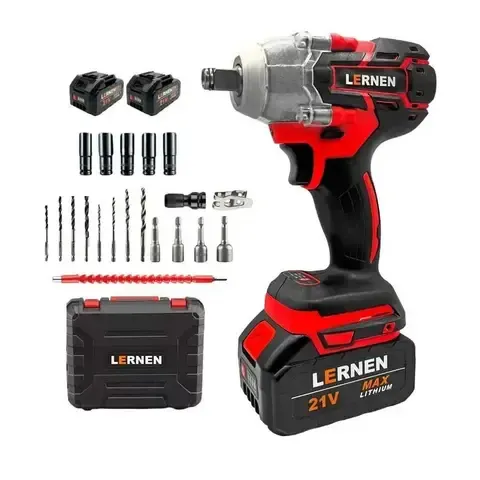 Llave de Impacto 1/2" Inalámbrica 21V con 2 Baterías Y Accesorios