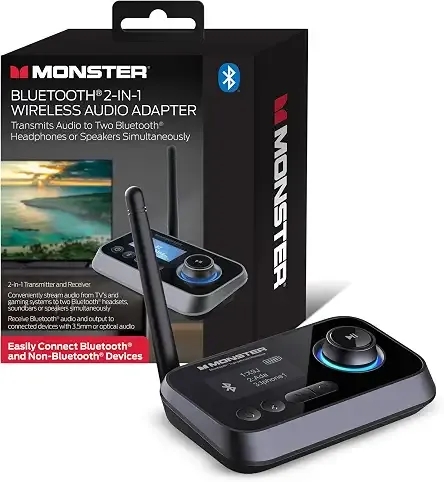 Monster Bluetooth Transmitter & Receiver, 2-in-1 Audio Adapter, 3.5mm