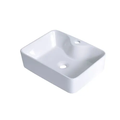 A&E Bath and Shower Vessel Rectangular Free-Standing Sink Basin in white