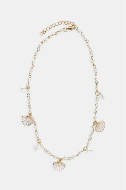 Kids halsketting schelp met parel