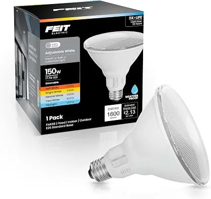 Feit Electric PAR38 LED Flood Light Bulb, 150W Eq, 5CCT,…