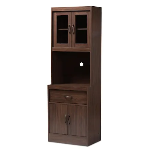 Laurana Kitchen Storage Cabinet in Walnut Brown