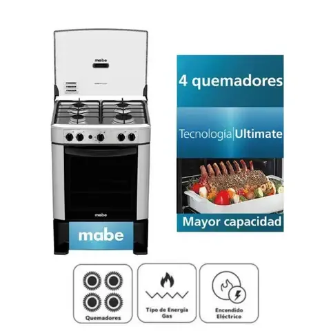 Cocina CMP6014AG0 4 quemadores silver