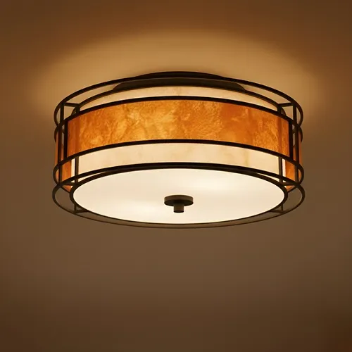 Patriot Lighting® Lorenzo Bronze 2-Light Flush Mount Ceiling Light