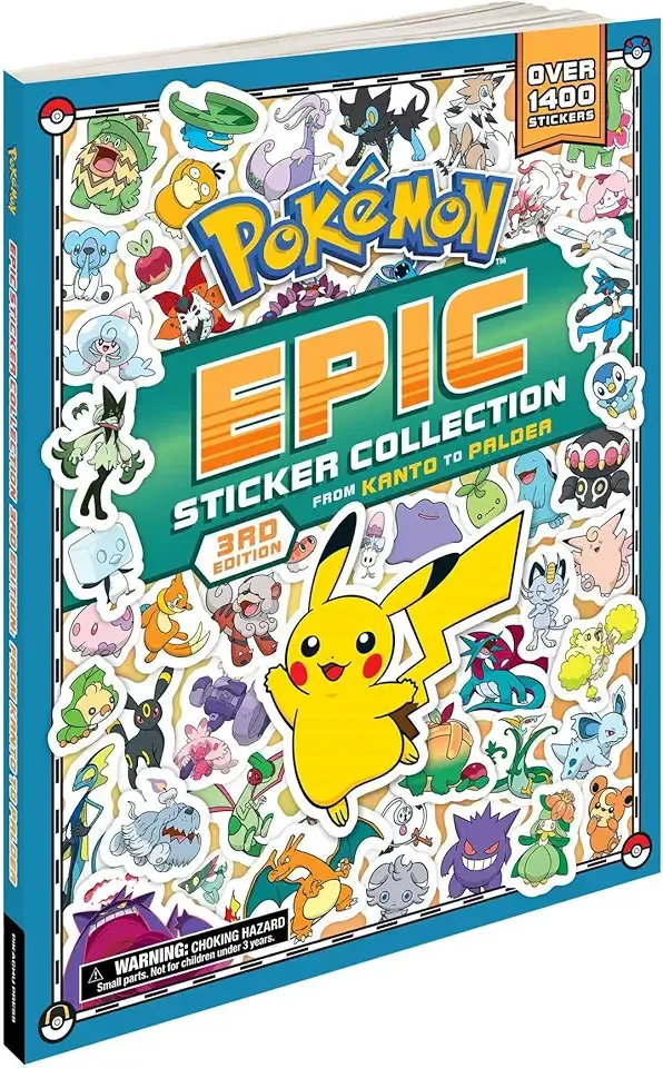 Pokémon Epic Sticker Collection 3rd Edition: From Kanto to Paldea: Over 1,400 Stickers! (3)