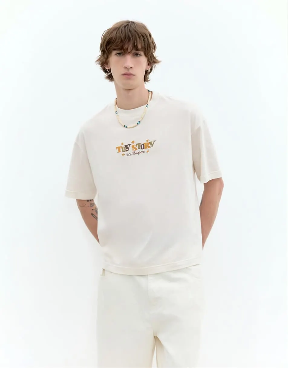 Pull&Bear Toy story oversize t-shirt in off white
