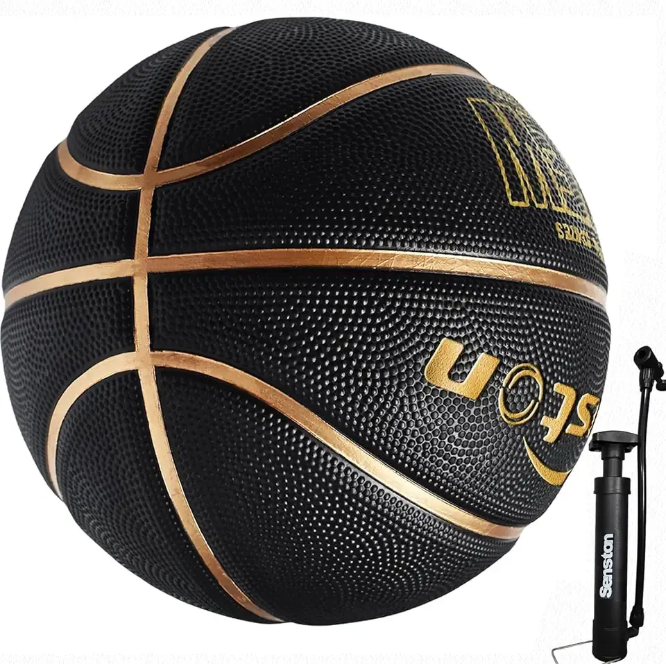Senston 27.5/29.5'' Outdoor Basketball Premium Grip with Pump for Men Women | Excellent bounce elasticity; Great value for daily play; Built for concrete courts; Easy inflation; Ideal gift for players