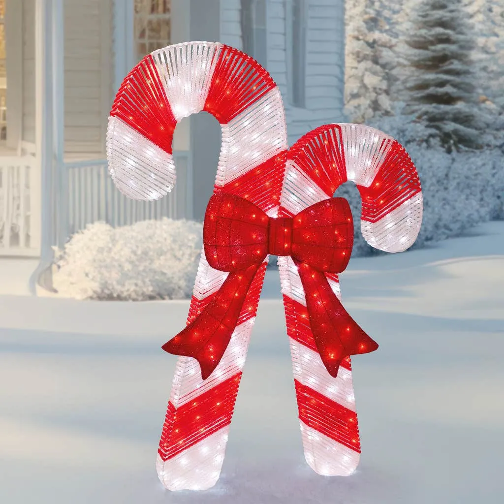 72" Candy Canes with LED Twinkle Lights