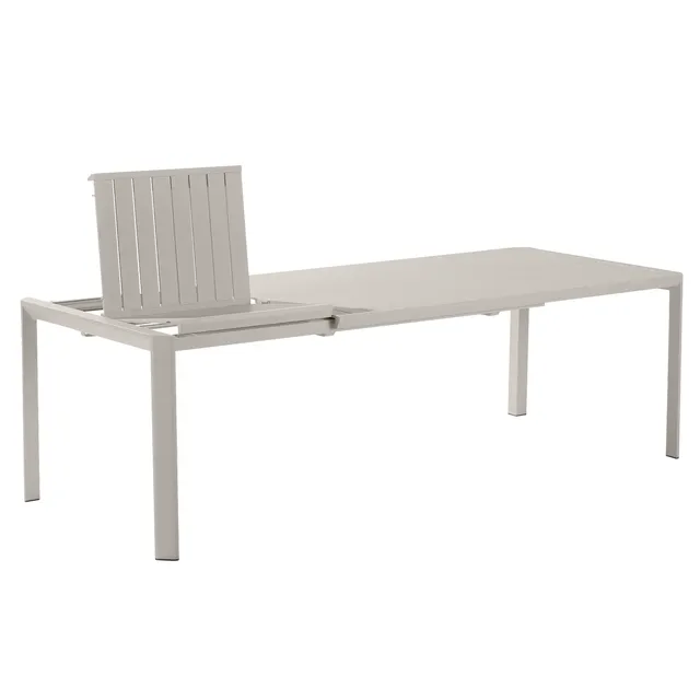Tavolo allungabile da esterno rettangolare in alluminio beige 8 posti L da 180 a 240x100cm, Idaho NATERIAL