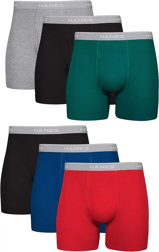 mens Underwear Boxer Briefs Pack, Cool & Breathable Cotton Moisture-wicking Underwear for Men, No Ride Up