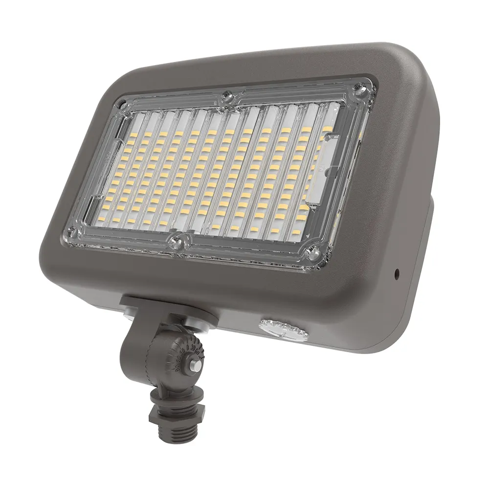 GFL Series 8800 -Lumens 60 -Watt Bronze Line voltage Switchable White LED Flood light Motion Sensor