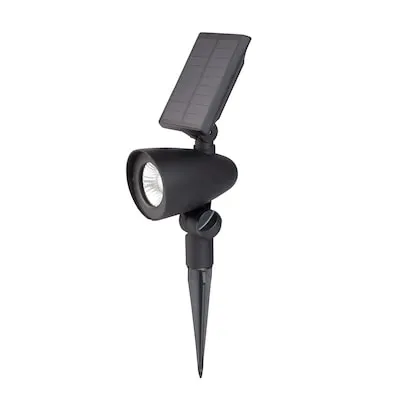 30 -Lumens Matte Black Warm White Solar LED Spot light