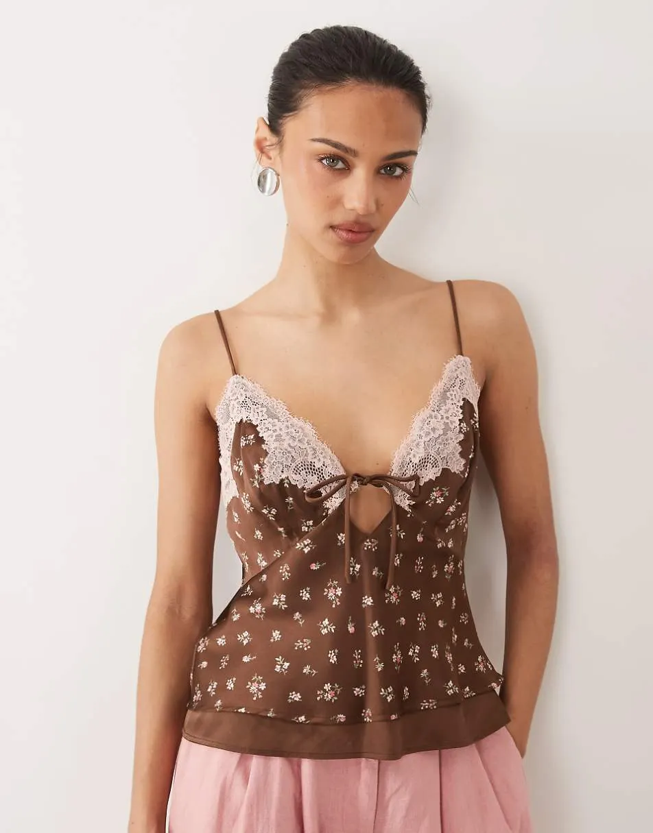 Abercrombie & Fitch reversible cami top in floral print
