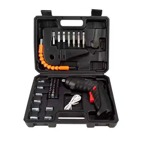 47Pcs 4.2V Rechargeable Cordless Electric Screwdriver Mini Drill Set With Lithium Battery For Household Maintenance Power Tools