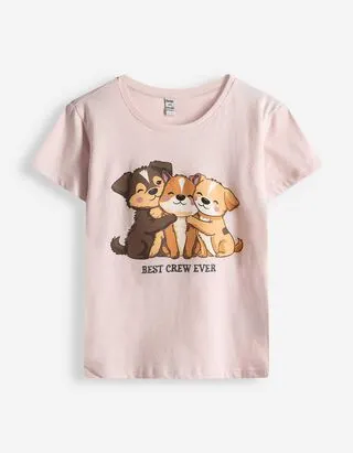 T-shirt - Stampa frontale - Rosa chiaro