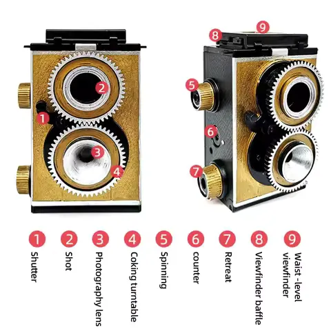 2023 XFILM Dual Reflection Camera 135MM Film Camera Adult's Scientific Retro Dual Reflection Camera Finished in Gold and Silver