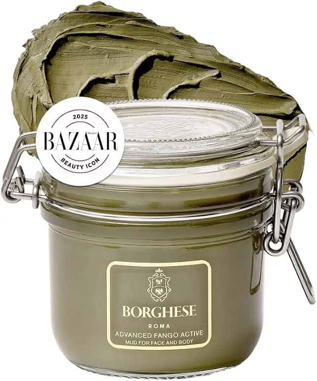 Borghese Advanced Fango Active Mud Musk - Nourishing & Exfoliating Face Mask with Bentonite Clay & Hyaluronic Acid For Normal, Combination & Oily Skin