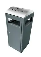 Abfalleimer 40 Liter aus Edelstahl, ca. 35 x 35 x 81,5 cm - Anthrazit