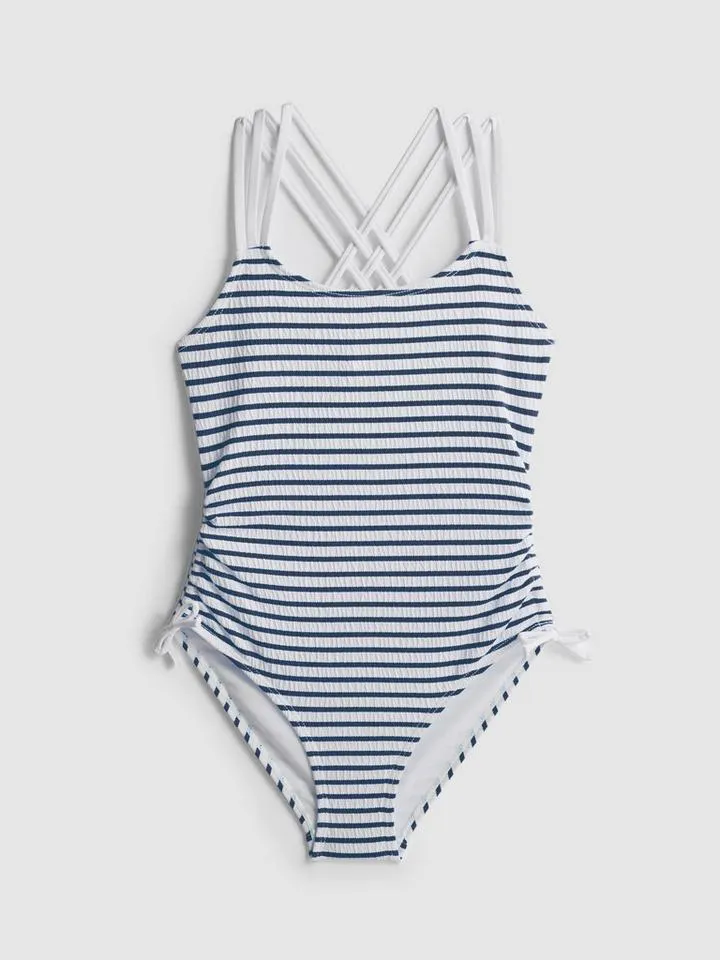 7–15 ans | Maillot de bain ruché à rayures