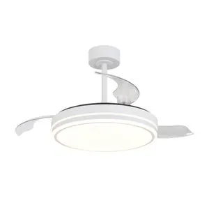 Ventilador de techo con luz silencioso DC 24W con mando ø91 cm Star MANTRA blanco luz CCT 3 aspas retráctiles tipo lámpara| 6 velocidades| modo verano/invierno| recomendado para <13m²
