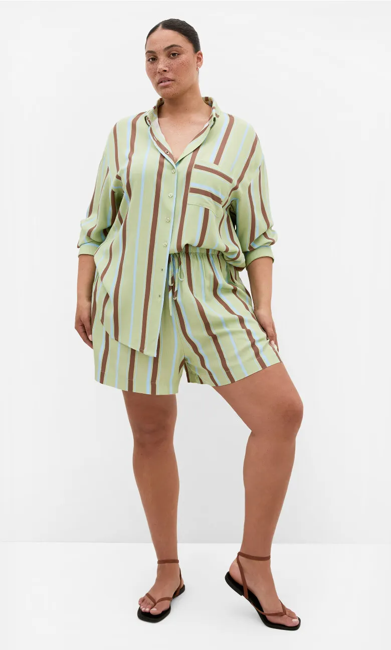 Haven Stripe Shirt - matcha